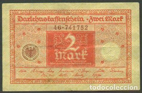 Billetes extranjeros: ALEMANIA. Post I G.M. 2 mark 1.3.1920. Pick 59.