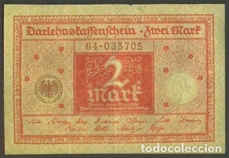 Billetes extranjeros: ALEMANIA. Post I G.M. 2 mark 1.3.1920. Pick 59.