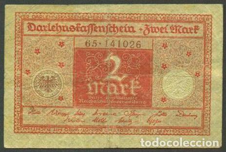 Billetes extranjeros: ALEMANIA. Post I G.M. 2 mark 1.3.1920. Pick 59.