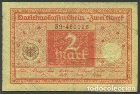 Billetes extranjeros: ALEMANIA. Post I G.M. 2 mark 1.3.1920. Pick 59.