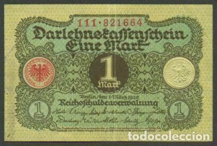 Billetes extranjeros: ALEMANIA. Post I G.M. 1 mark 1.3.1920. Pick 58.