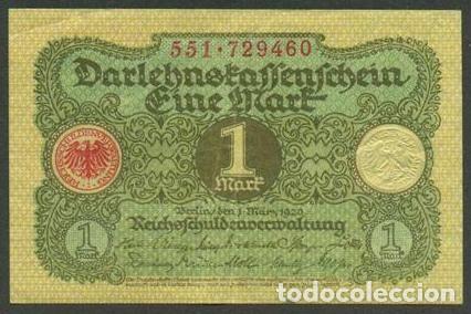 Billetes extranjeros: ALEMANIA. Post I G.M. 1 mark 1.3.1920. Pick 58.