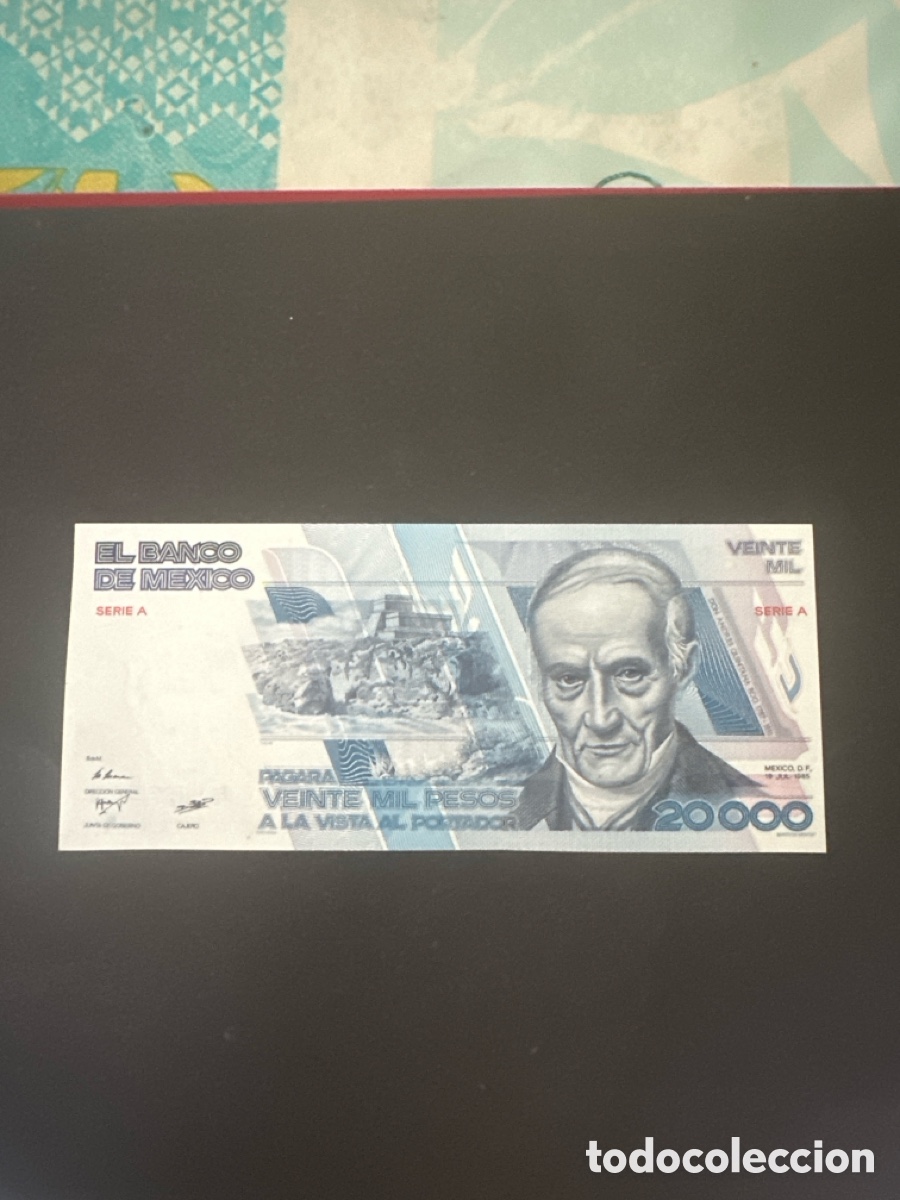 Billetes extranjeros: Billete de M&eacute;xico de 20000 pesos a&ntilde;o 1985 serie AA sin circular