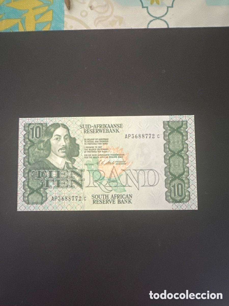 Billetes extranjeros: Billete de Sud&aacute;frica de 10 rand a&ntilde;o 90/93, sin circular