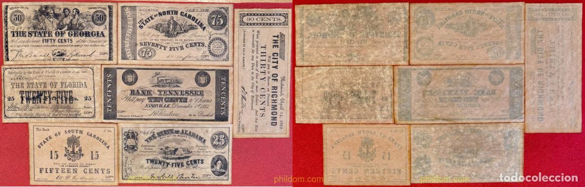 Billetes extranjeros: 11244 ESTADOS UNIDOS 1863 THE STATE GEORGIA, FLORIDA, SOUTH CAROLINA, NORTH CAROLINA, TENNESSEE, AL