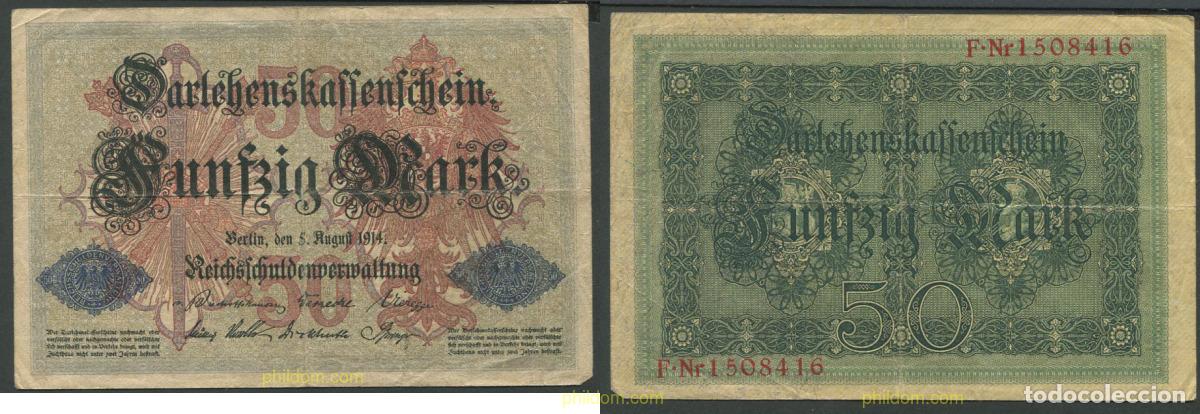 Billetes extranjeros: 9816 ALEMANIA 1914 GERMANY 50 MARK 1914