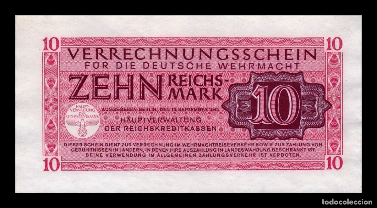 Billetes extranjeros: Alemania 10 Reichsmark Militar 1944 Pick M40 Sc- aUnc