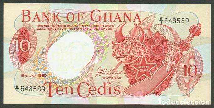 Billetes extranjeros: GHANA. 10 cedis 1969. Pick 12 b. S/C.