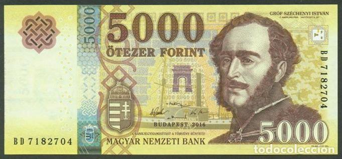 Billetes extranjeros: HUNGRIA. 5000 forint 2016. S/C
