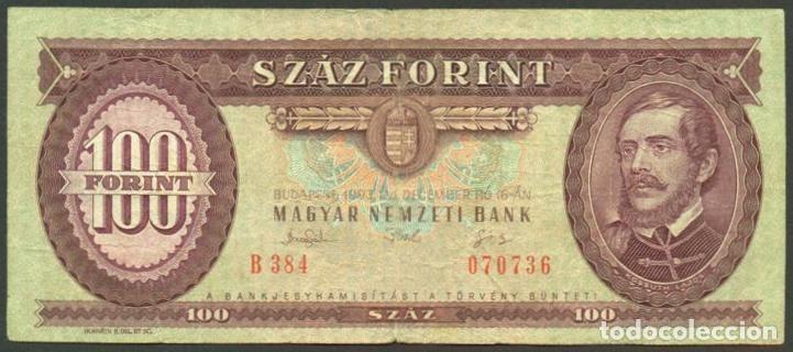 Billetes extranjeros: HUNGRIA. 100 forint 16.12. 1993. Pick 174b.