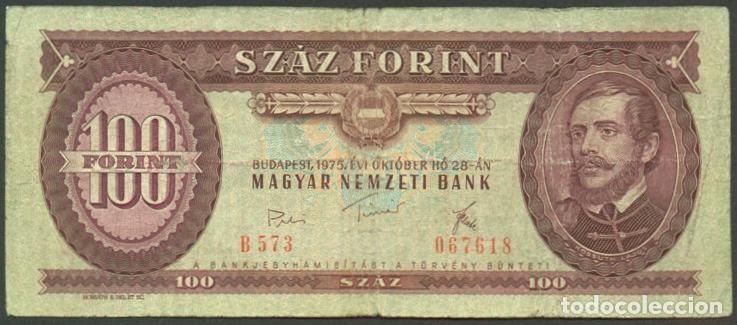 Billetes extranjeros: HUNGRIA. 100 forint 28.10. 1975. Pick 171e.