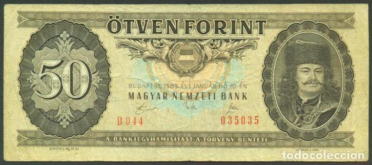 Billetes extranjeros: HUNGRIA. 50 forint 10.1. 1989. Pick 170h.