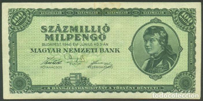 Billetes extranjeros: HUNGRIA. 100000000 MILPENGO 1946. Pick 130.