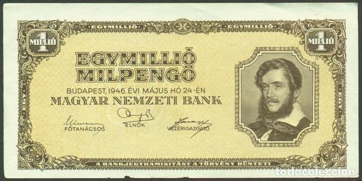 Billetes extranjeros: HUNGRIA. 1 Million Milpengo 24.5. 1946. Pick 128.