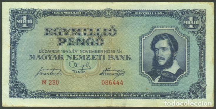 Billetes extranjeros: HUNGRIA. 1000000 pengo 16.11. 1945. Pick 122.