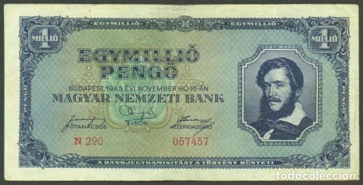 Billetes extranjeros: HUNGRIA. 1000000 pengo 16.11. 1945. Pick 122.
