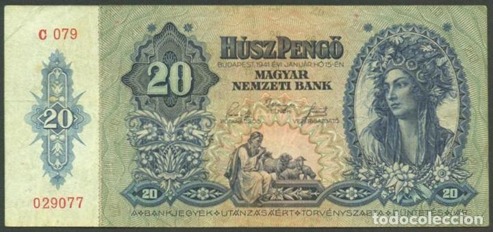 Billetes extranjeros: HUNGRIA. II G.M. 20 pengo 1941. Pick 109.
