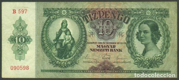 Billetes extranjeros: HUNGRIA. 10 pengo 1936. Pick 100.