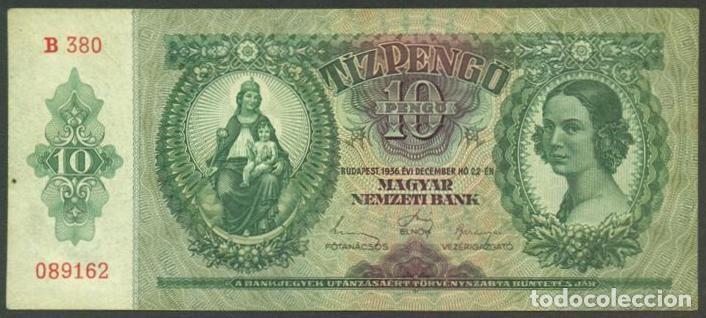 Billetes extranjeros: HUNGRIA. 10 pengo 1936. Pick 100.