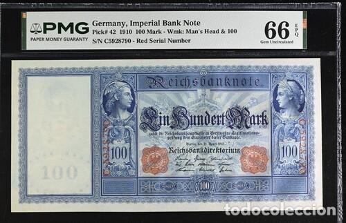 Billetes extranjeros: ALEMANIA * BILLETE 100 MARK 1910 * PMG-66 EPQ (IC-1951)