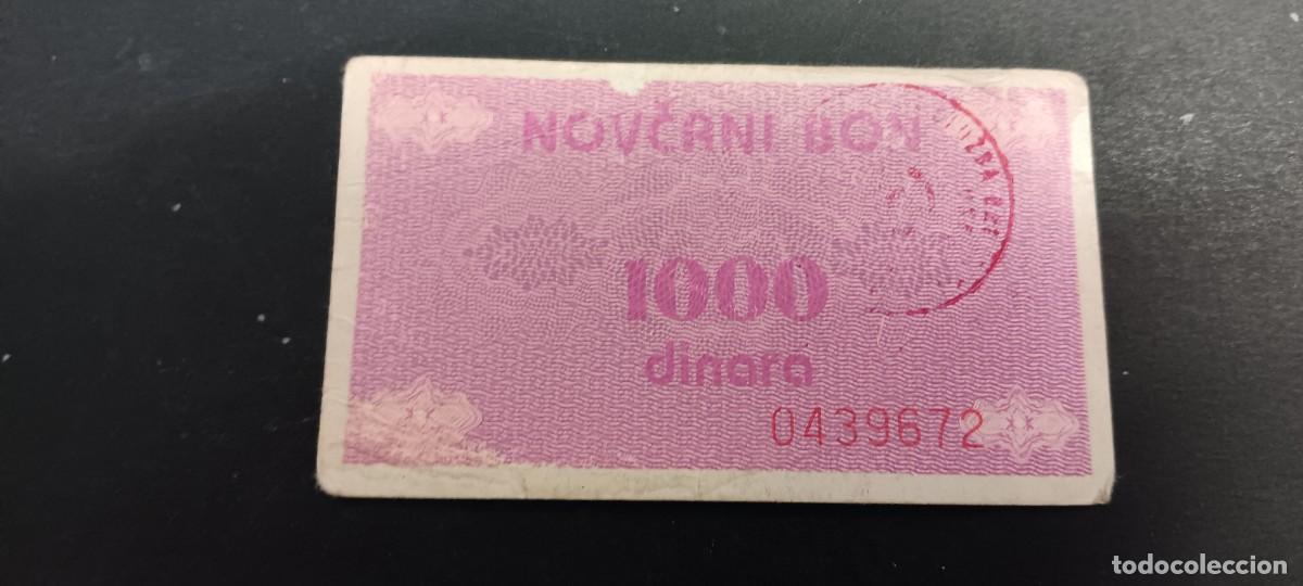 Billetes extranjeros: BOSNIA HERZEGOVINA 1000 DINARA 1992 BC P=50