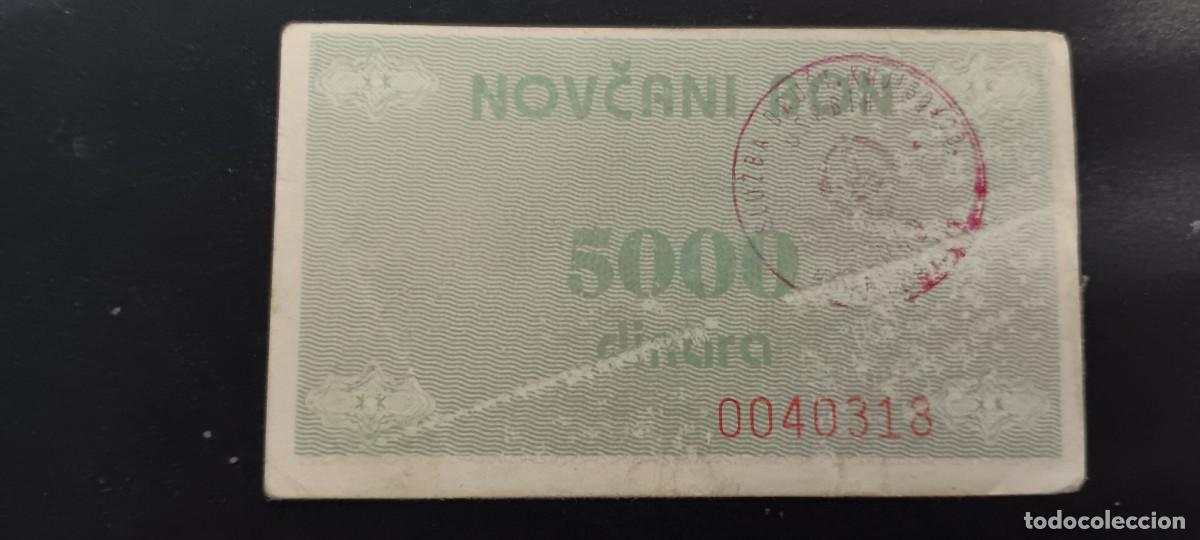 Billetes extranjeros: BOSNIA HERZEGOVINA 5000 DINARA 1992 BC P=51