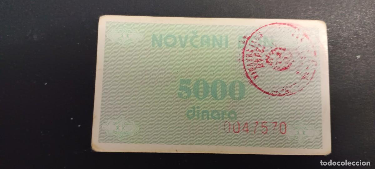 Billetes extranjeros: BOSNIA HERZEGOVINA 5000 DINARA 1992 BC P=51