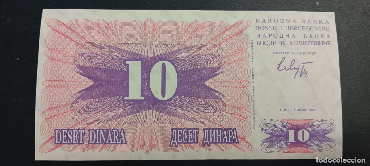 Billetes extranjeros: BOSNIA HERZEGOVINA 10 DINARA 1992 MBC P=10
