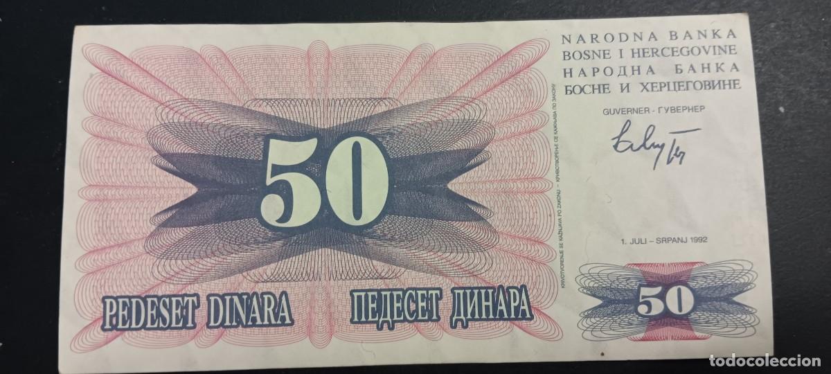 Billetes extranjeros: BOSNIA HERZEGOVINA 50 DINARA 1992 MBC P=12
