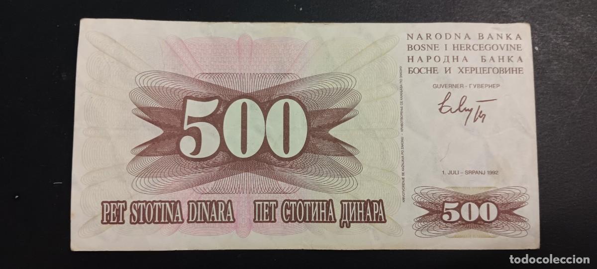 Billetes extranjeros: BOSNIA HERZEGOVINA 500 DINARA 1992 BC P=14