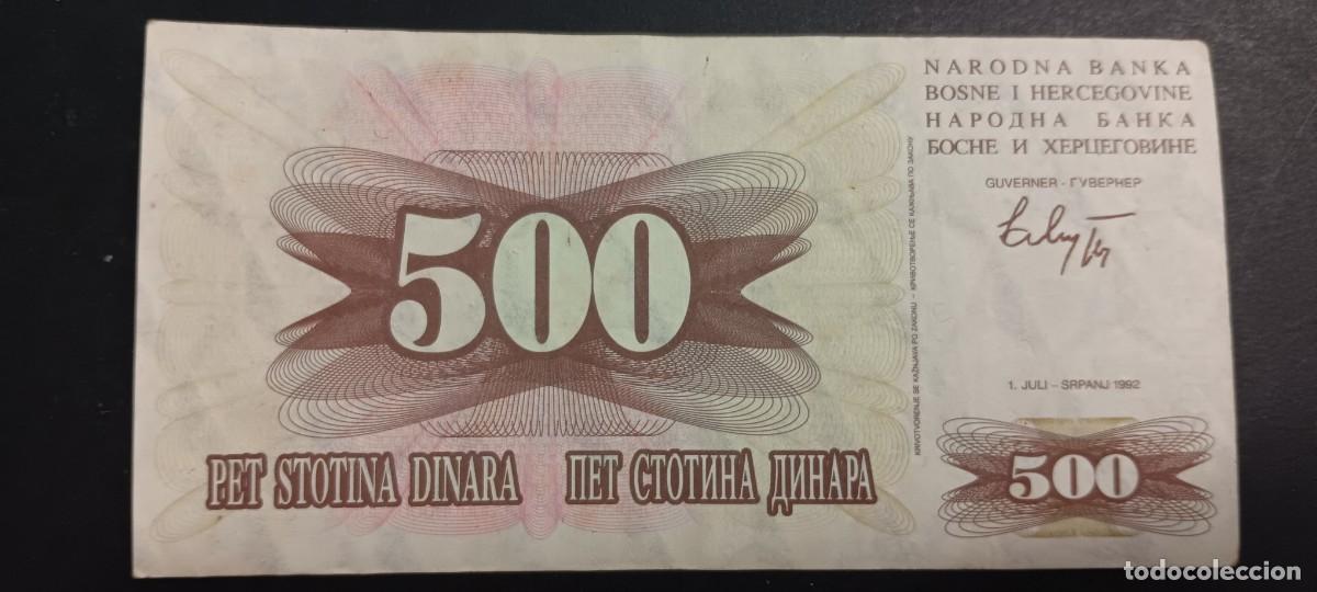 Billetes extranjeros: BOSNIA HERZEGOVINA 500 DINARA 1992 BC P=14