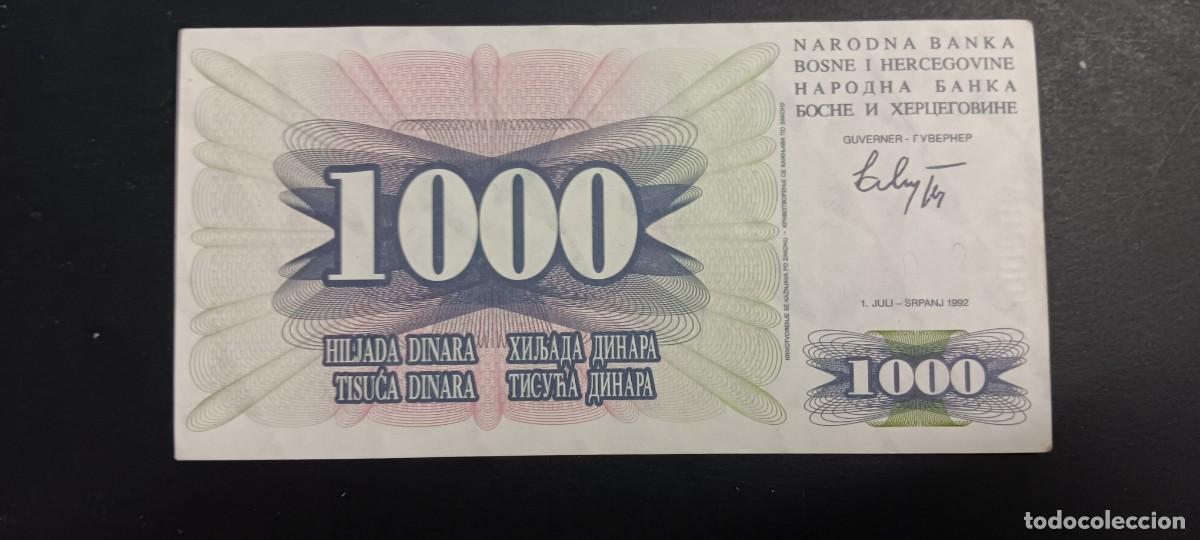 Billetes extranjeros: BOSNIA HERZEGOVINA 1000 DINARA 1992 MBC P=15