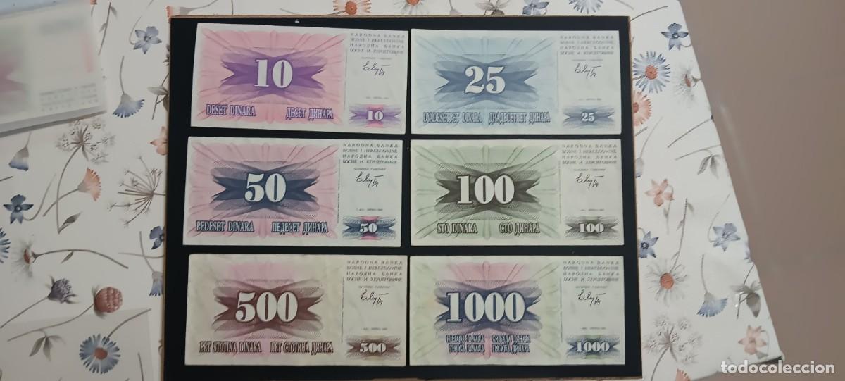 Billetes extranjeros: BOSNIA HERZEGOVINA 10,25,50,100,500 Y 1000 DINARA 1992 BC Y MBC P=10 AL 15