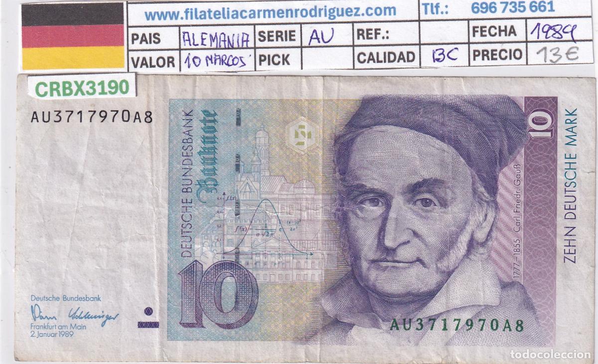 International Banknotes: CRBX3190 BILLETE ALEMANIA 10 MARCOS 1989 SERIE AU BC