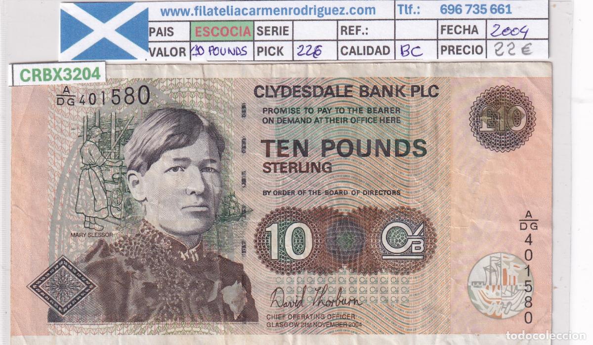 Internationale Banknoten: CRBX3204 BILLETE ESCOCIA 10 POUNDS 2004 SERIE ADG BC