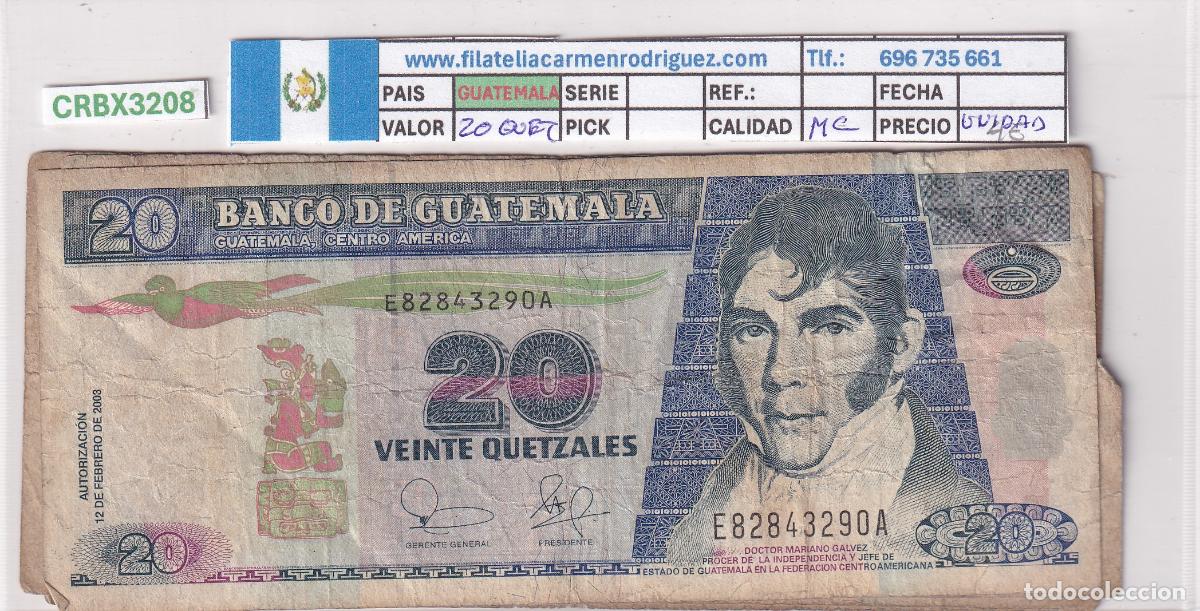 International Banknotes: CRBX3208 BILLETE GUATEMALA 20 QUETZALES 2003 MC