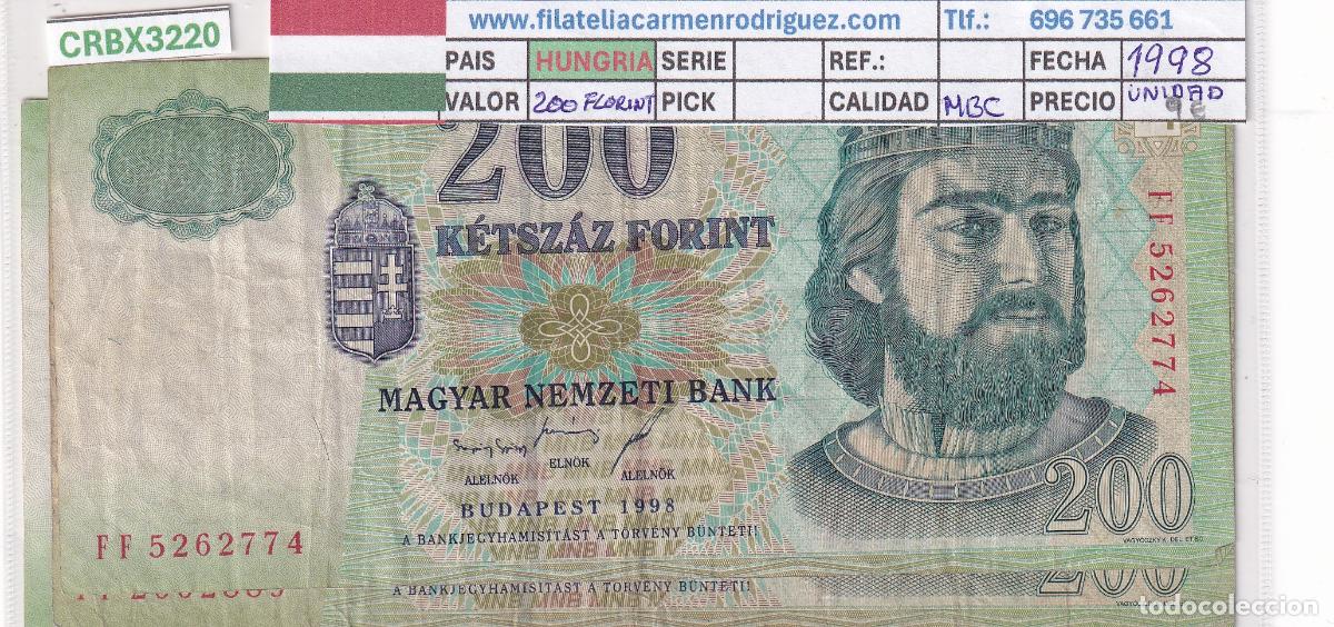 International Banknotes: CRBX3220 BILLETE HUNGRIA 20 FORINT 1998 MBC