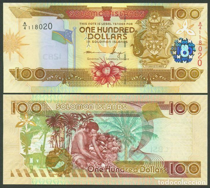 Billetes extranjeros: Islas Salomon (Solomon). 100 $ S/F(2009). Ver firmas. Prefijo A/4. S/C.