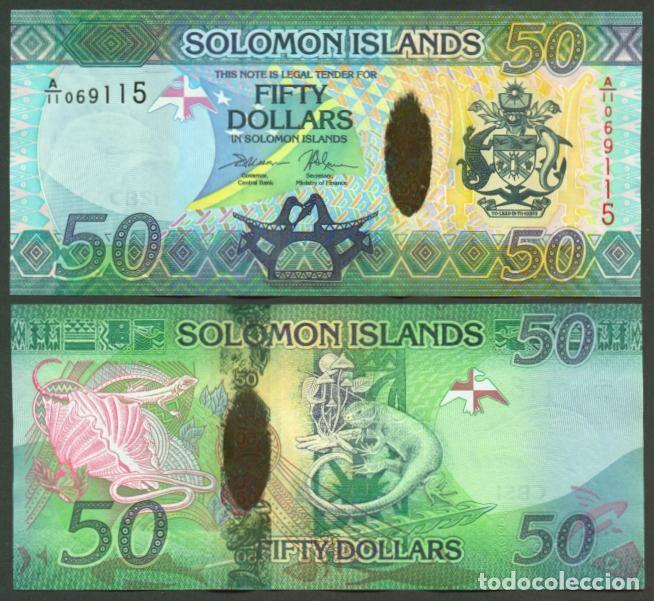 Billetes extranjeros: Islas Salomon (Solomon). 50 $ S/F(2013/2017). Hibrido. Ver firmas. S/C.