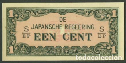 Notas Internacionais: INDIAS ORIENTALES HOLANDESAS Ocupacion japonesa II G.M. 1 cent (1942). Pick 119b. S/C. Letras S/EP