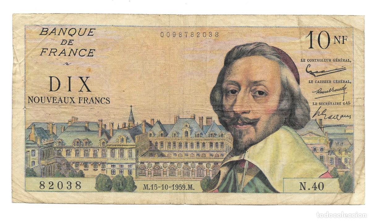 Billetes extranjeros: BILLETE FRANCIA 10 NOUVEAUX FRANCS 1959 VF