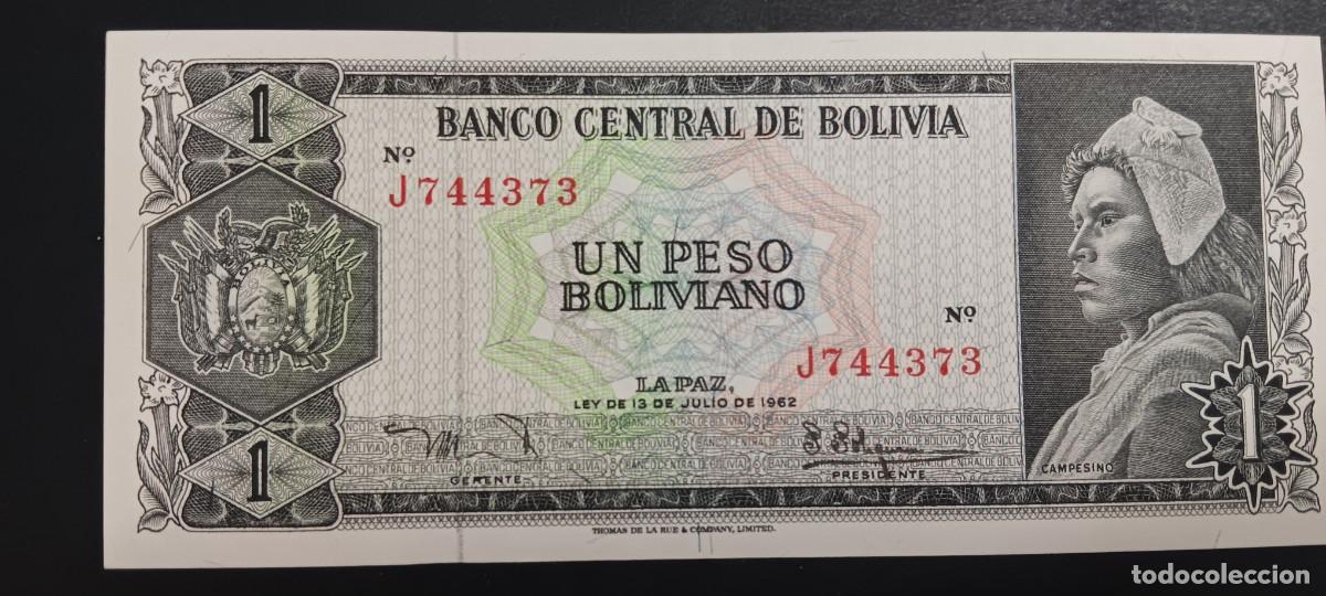 Billetes extranjeros: BOLIVIA 1 PESO BOLIVIANO 1962 S/C P=161a