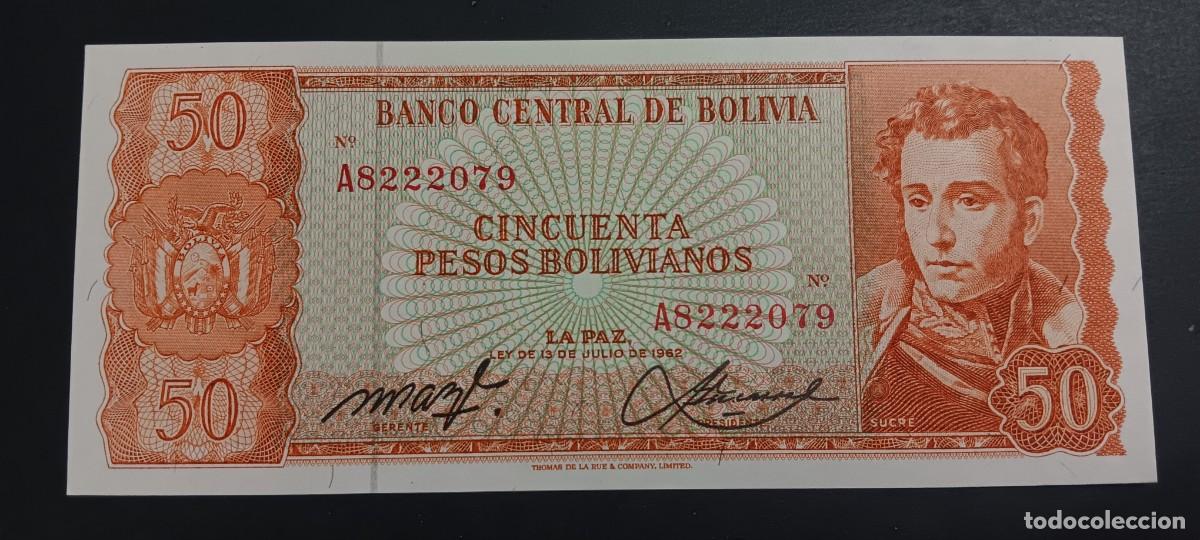 Billetes extranjeros: BOLIVIA 50 PESOS BOLIVIANOS 1962 S/C P=162a