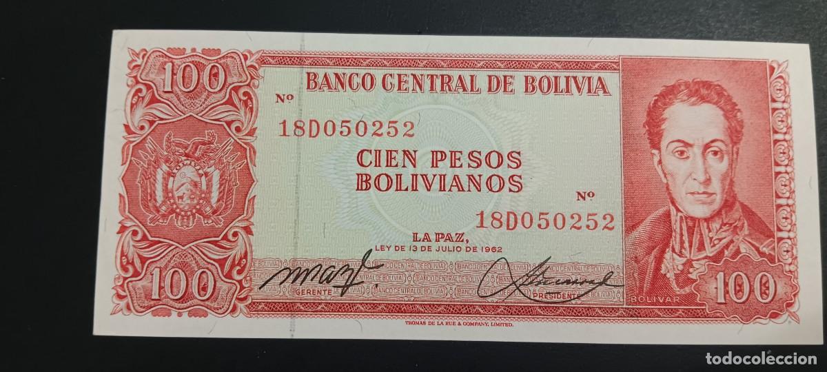 Billetes extranjeros: BOLIVIA 100 PESOS BOLIVIANOS 1962 S/C P=164A