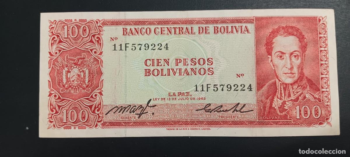 Billetes extranjeros: BOLIVIA 100 PESOS BOLIVIANOS 1962 S/C P=164a
