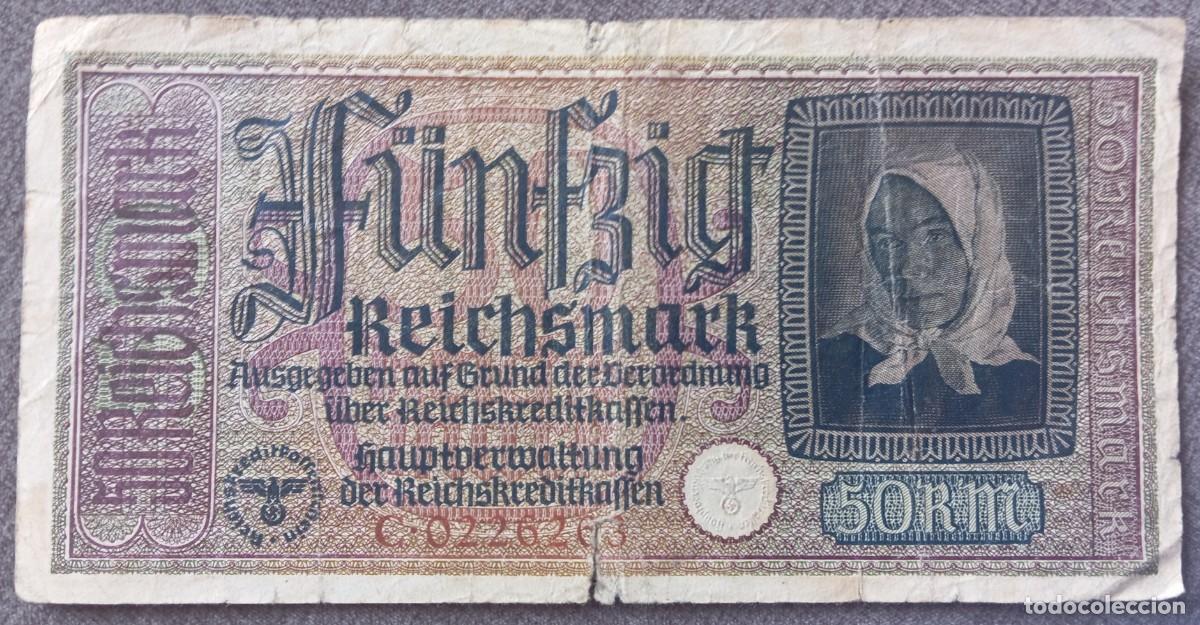 Billetes extranjeros: Alemania III Reich 50 reichsmark 1940-45 (territorios ocupados) pick R140