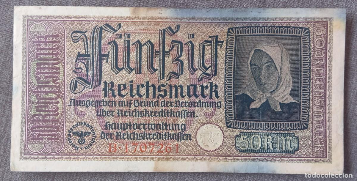 Billetes extranjeros: Alemania III Reich 50 reichsmark 1940-45 (territorios ocupados) pick R140 MBC-