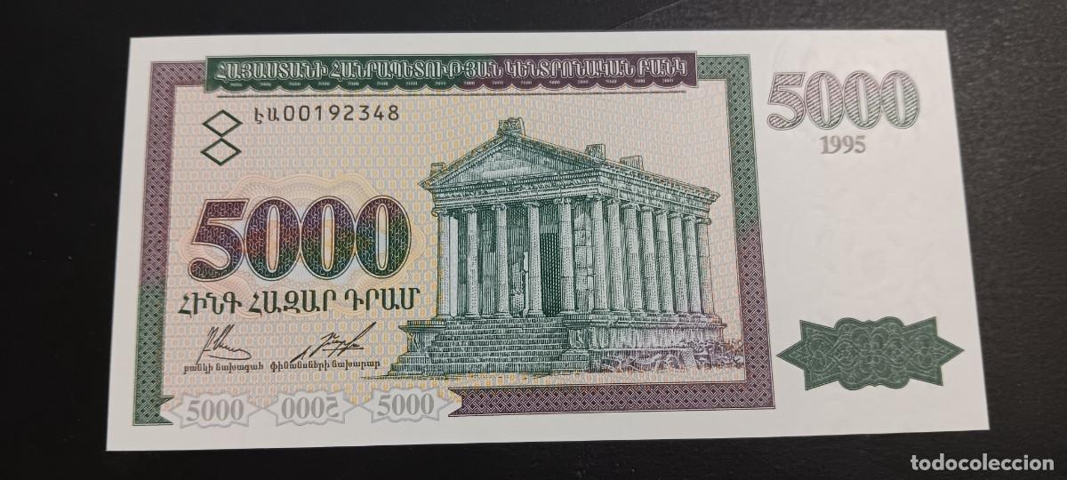 Billetes extranjeros: ARMENIA 5000 DRAM 1994 S/C P=40
