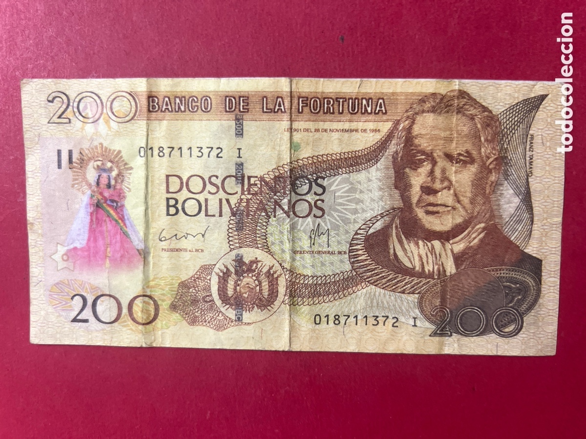 Billetes extranjeros: V134. Billete BOLIVIA 200 Bolivianos