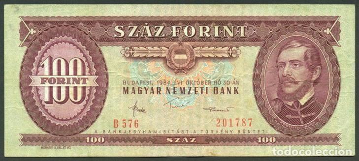 Billetes extranjeros: HUNGRIA. 100 forint 30.10. 1984. Pick 171g.